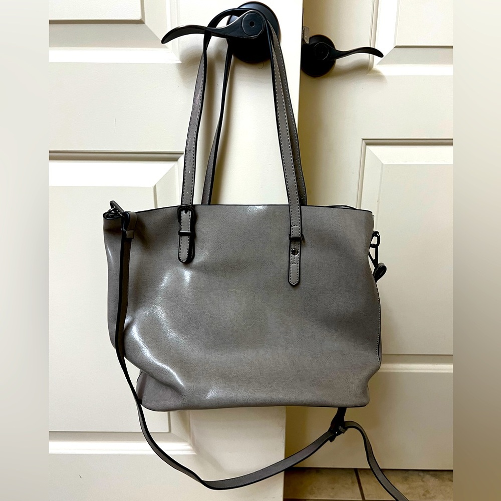 Gray handbag